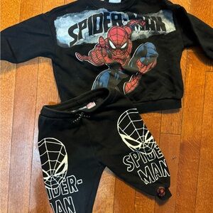 Zara Black Spider-Man Graphic Sweatshirt and jogger set